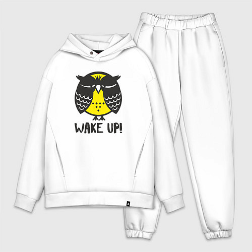 Мужской костюм оверсайз Owl: Wake up! / Белый – фото 1