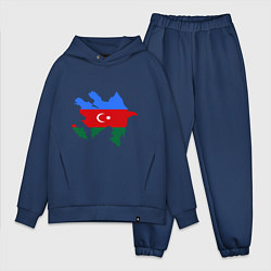Мужской костюм оверсайз Azerbaijan map, цвет: тёмно-синий