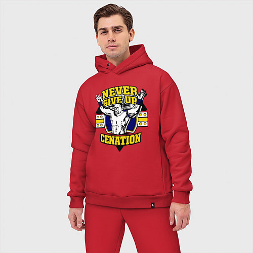 Мужской костюм оверсайз Never Give Up: Cenation / Красный – фото 3