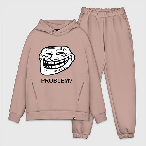 Мужской костюм оверсайз Trollface. Problem? Проблемы? / Пыльно-розовый – фото 1
