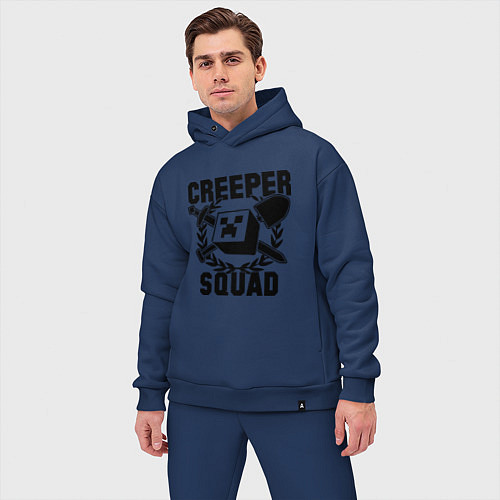 Мужской костюм оверсайз Creeper Squad / Тёмно-синий – фото 3
