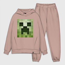 Мужской костюм оверсайз Мinecraft creeper, цвет: пыльно-розовый