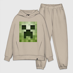 Мужской костюм оверсайз Мinecraft creeper, цвет: миндальный