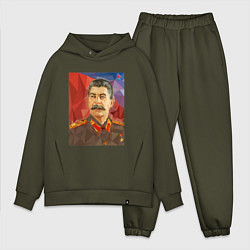 Мужской костюм оверсайз Сталин: полигоны, цвет: хаки