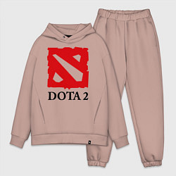 Мужской костюм оверсайз Dota 2: Logo, цвет: пыльно-розовый