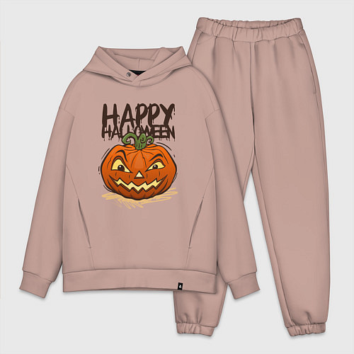 Мужской костюм оверсайз Happy halloween / Пыльно-розовый – фото 1