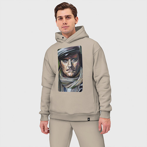 Мужской костюм оверсайз Остап Бендер: портрет / Миндальный – фото 3