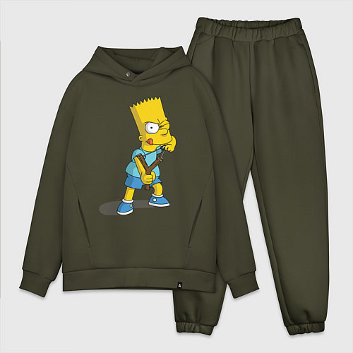 Мужской костюм оверсайз Bart Bully / Хаки – фото 1