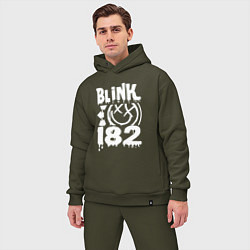 Мужской костюм оверсайз Blink-182 цвета хаки — фото 2
