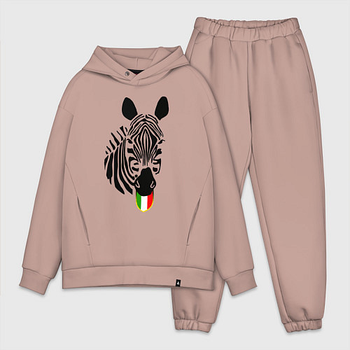 Мужской костюм оверсайз Juventus Zebra / Пыльно-розовый – фото 1