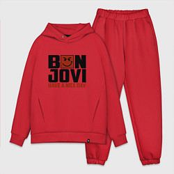Мужской костюм оверсайз Bon Jovi: Nice day, цвет: красный