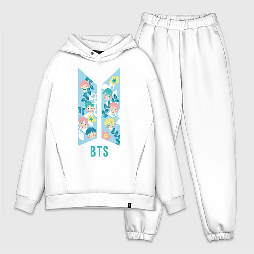 Мужской костюм оверсайз BTS Army Floral / Белый – фото 1