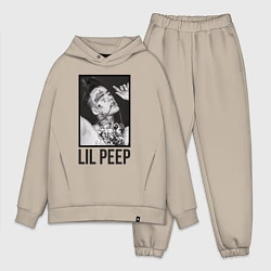 Мужской костюм оверсайз Lil Peep: Black Style, цвет: миндальный