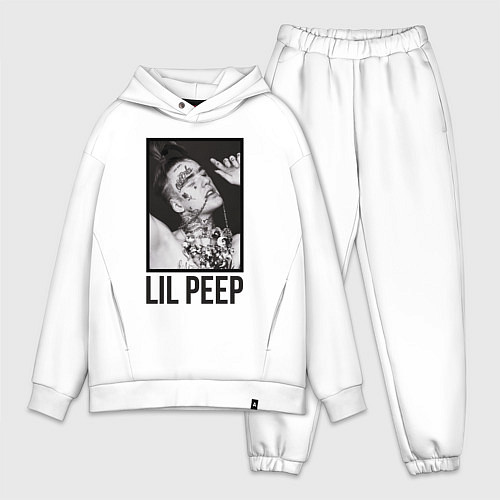 Мужской костюм оверсайз Lil Peep: Black Style / Белый – фото 1