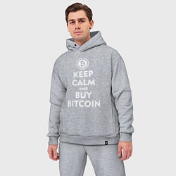 Мужской костюм оверсайз Keep Calm & Buy Bitcoin цвета меланж — фото 2