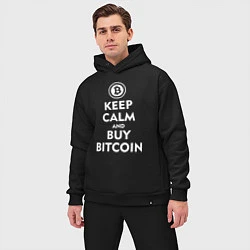 Мужской костюм оверсайз Keep Calm & Buy Bitcoin, цвет: черный — фото 2