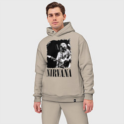 Мужской костюм оверсайз Black Nirvana, цвет: миндальный — фото 2