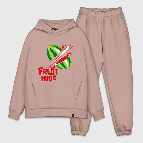 Мужской костюм оверсайз Fruit Ninja / Пыльно-розовый – фото 1