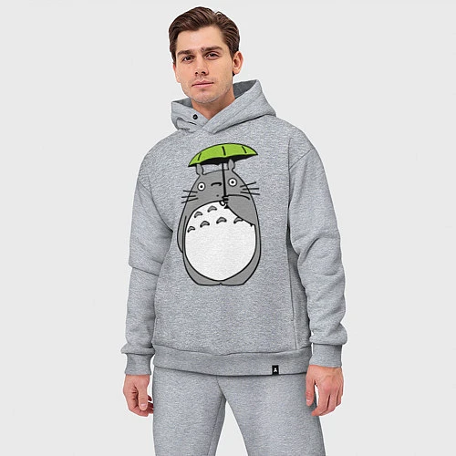 Мужской костюм оверсайз Totoro с зонтом / Меланж – фото 3