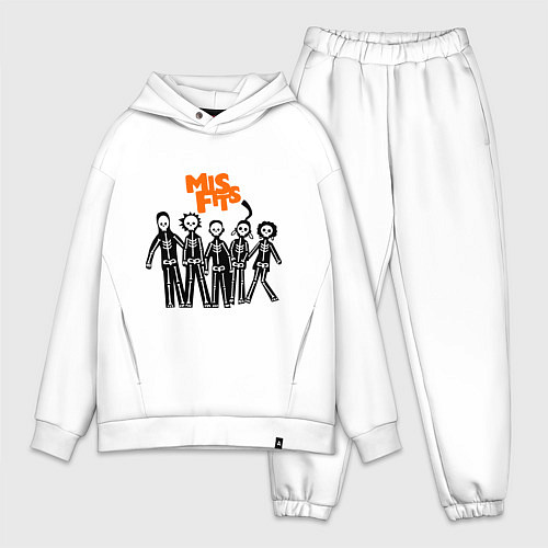Мужской костюм оверсайз Misfits Skeletons / Белый – фото 1