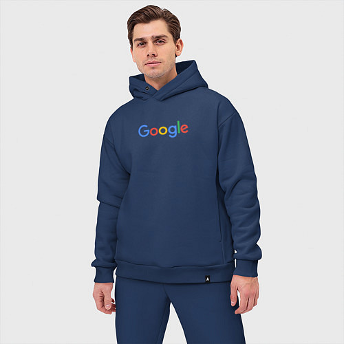 Мужской костюм оверсайз Google / Тёмно-синий – фото 3