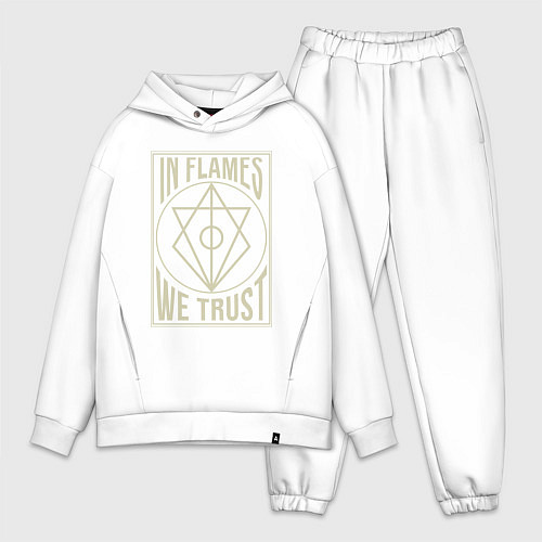 Мужской костюм оверсайз In Flames: We Trust / Белый – фото 1