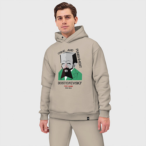 Мужской костюм оверсайз Dostoevsky Crime / Миндальный – фото 3
