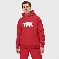 Мужской костюм оверсайз TFK: White Logo, цвет: красный — фото 2