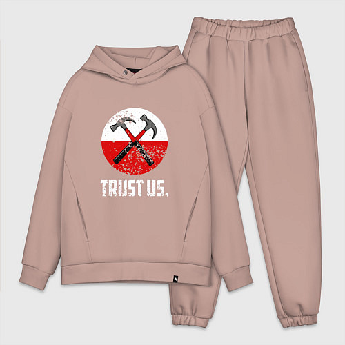 Мужской костюм оверсайз Trust us / Пыльно-розовый – фото 1