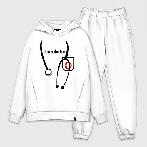 Мужской костюм оверсайз I m doctor / Белый – фото 1