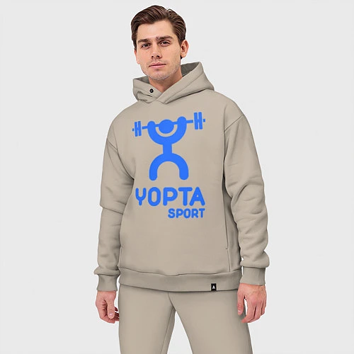 Мужской костюм оверсайз Yopta Sport / Миндальный – фото 3