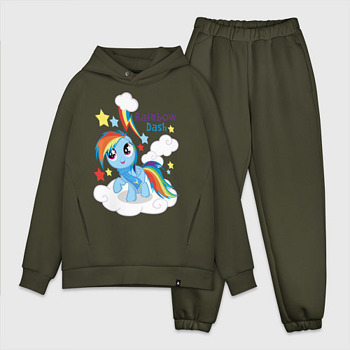 Мужской костюм оверсайз Rainbow Dash / Хаки – фото 1