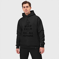 Мужской костюм оверсайз Keep Calm & Kill All Humans, цвет: черный — фото 2
