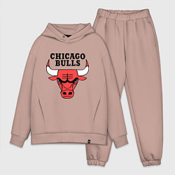 Мужской костюм оверсайз Chicago Bulls, цвет: пыльно-розовый