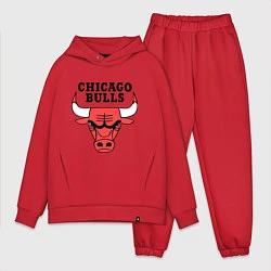 Мужской костюм оверсайз Chicago Bulls, цвет: красный