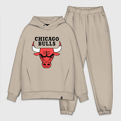 Мужской костюм оверсайз Chicago Bulls, цвет: миндальный
