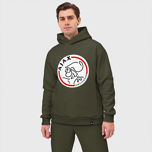 Мужской костюм оверсайз Ajax FC / Хаки – фото 3