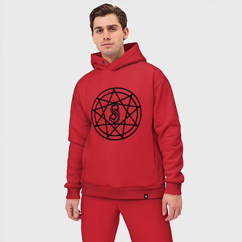 Мужской костюм оверсайз Slipknot Pentagram / Красный – фото 3