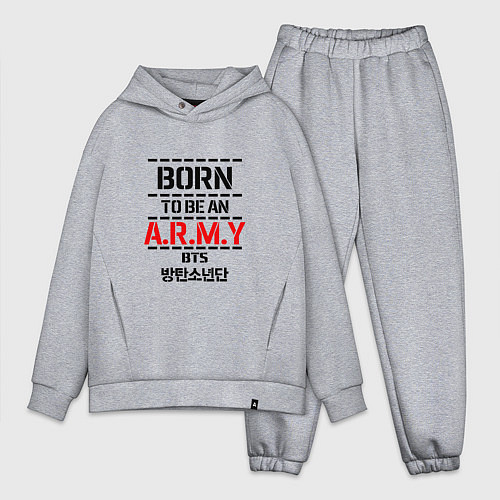 Мужской костюм оверсайз Born to be an ARMY BTS / Меланж – фото 1