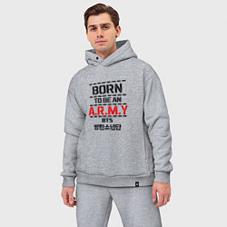 Мужской костюм оверсайз Born to be an ARMY BTS, цвет: меланж — фото 2