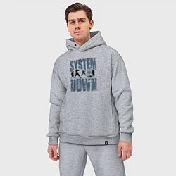 Мужской костюм оверсайз System of a Down большое лого, цвет: меланж — фото 2