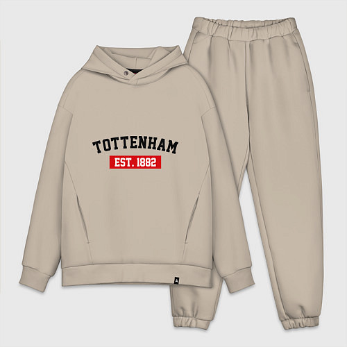 Мужской костюм оверсайз FC Tottenham Est. 1882 / Миндальный – фото 1