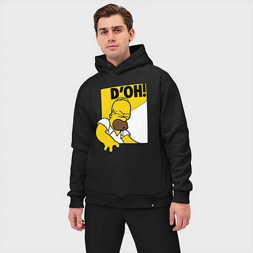 Мужской костюм оверсайз Homer D'OH! / Черный – фото 3