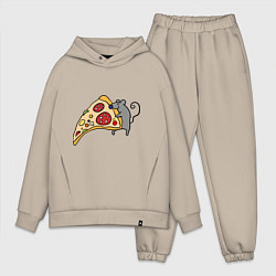 Мужской костюм оверсайз Кусочек пиццы парная