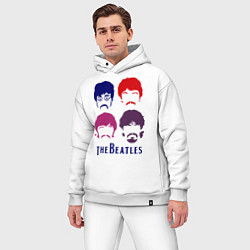 Мужской костюм оверсайз The Beatles faces, цвет: белый — фото 2