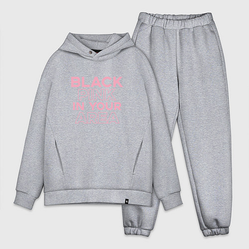 Мужской костюм оверсайз Black Pink in youe area / Меланж – фото 1