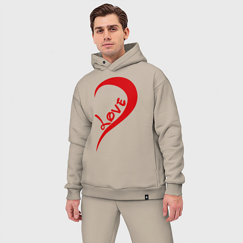 Мужской костюм оверсайз One love: for him / Миндальный – фото 3