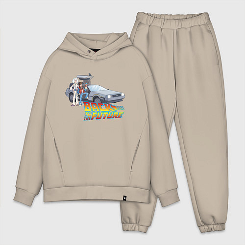 Мужской костюм оверсайз Back to the future / Миндальный – фото 1