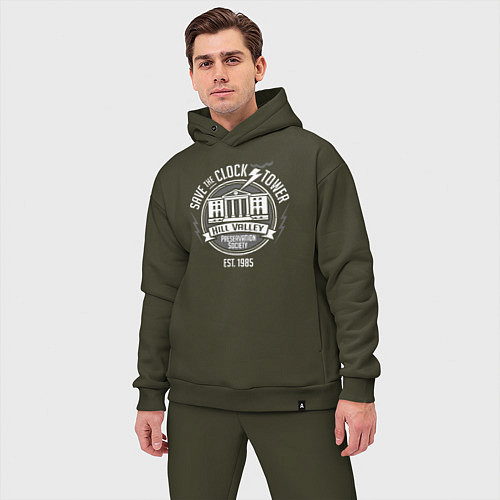 Мужской костюм оверсайз Back to the future 5 / Хаки – фото 3