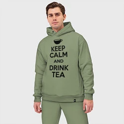 Мужской костюм оверсайз Keep Calm & Drink Tea, цвет: авокадо — фото 2